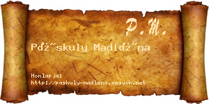 Páskuly Madléna névjegykártya